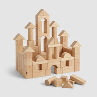 100-teiliges Buchenholz-Bausteine-Set