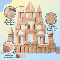 100-teiliges Buchenholz-Bausteine-Set