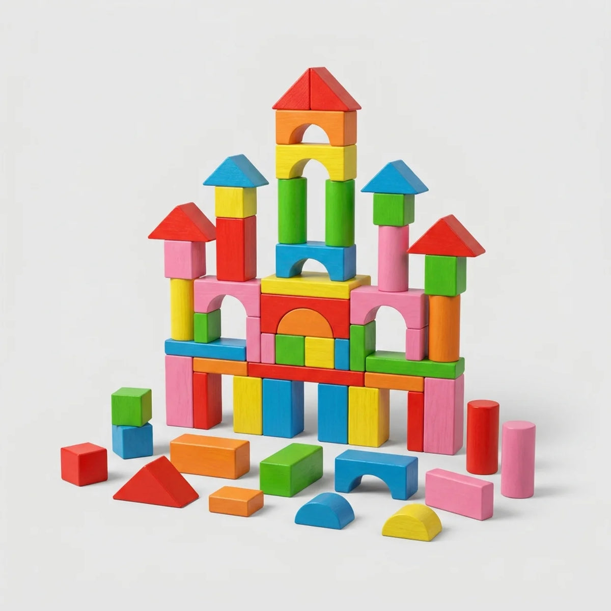 100-teiliges Buchenholz-Bausteine-Set
