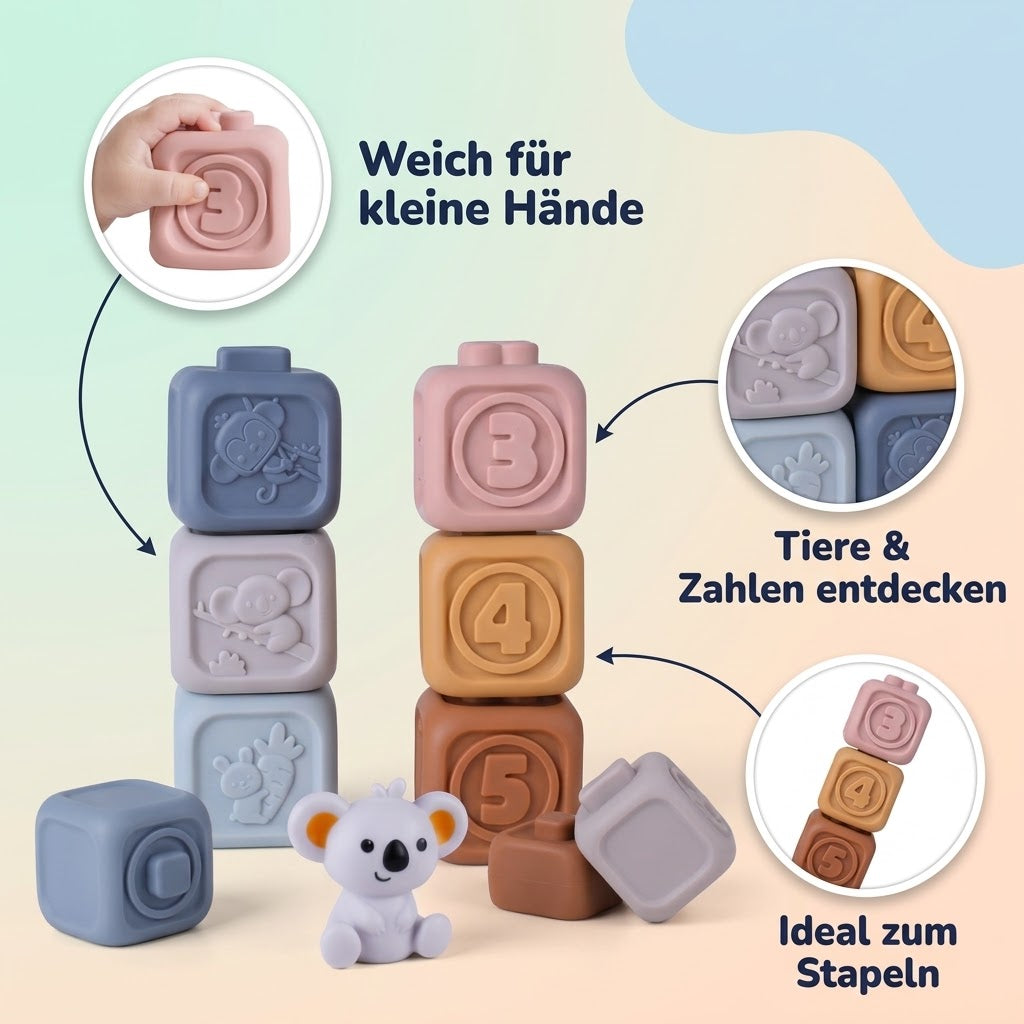 Weiche Gummi-Tier-Stapelblöcke