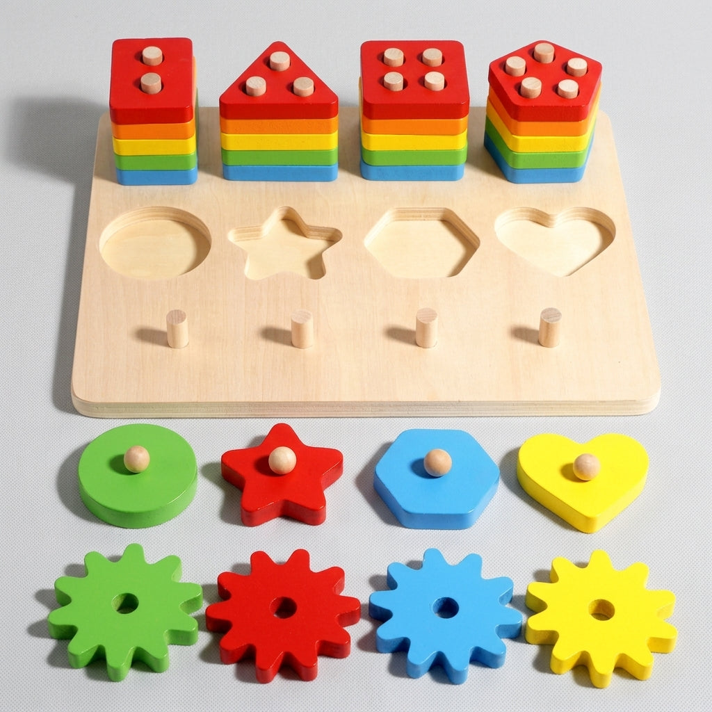 3-in-1 Holz-Geometrie-Zuordnungsspielzeug