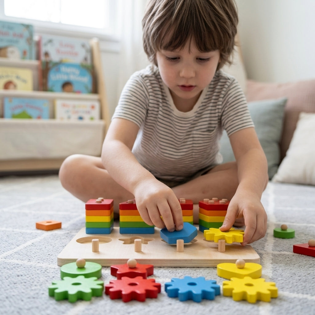 3-in-1 Holz-Geometrie-Zuordnungsspielzeug