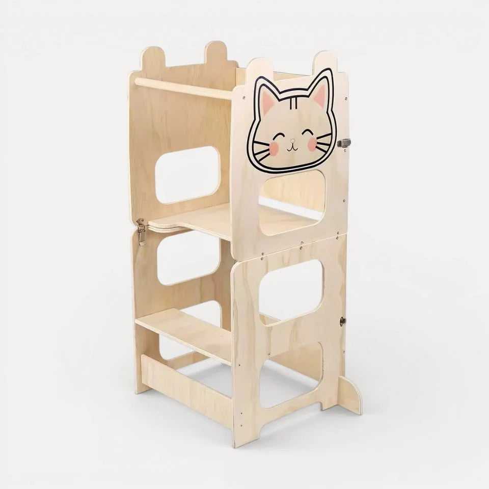 3-in-1 Montessori-Lernturm aus Holz