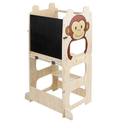 3-in-1 Montessori-Lernturm aus Holz
