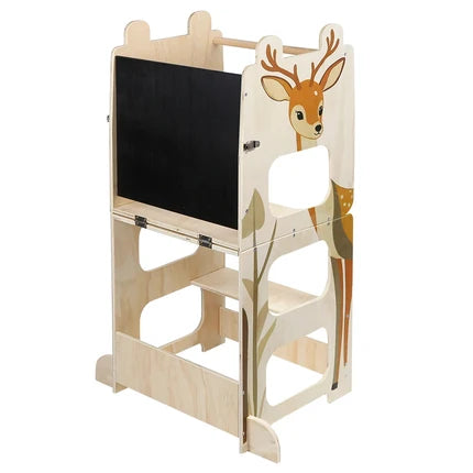 3-in-1 Montessori-Lernturm aus Holz