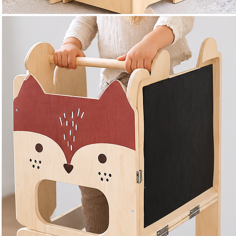 3-in-1 Montessori-Lernturm aus Holz