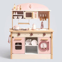 Rosa Holz-Spielküchen-Serie