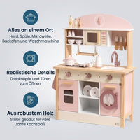 Rosa Holz-Spielküchen-Serie