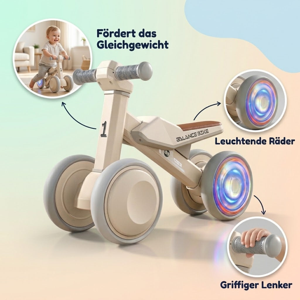 Lauflernrad mit Leuchträdern für Kleinkinder