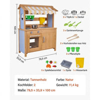 Matschküche mit Sonnendach aus Holz