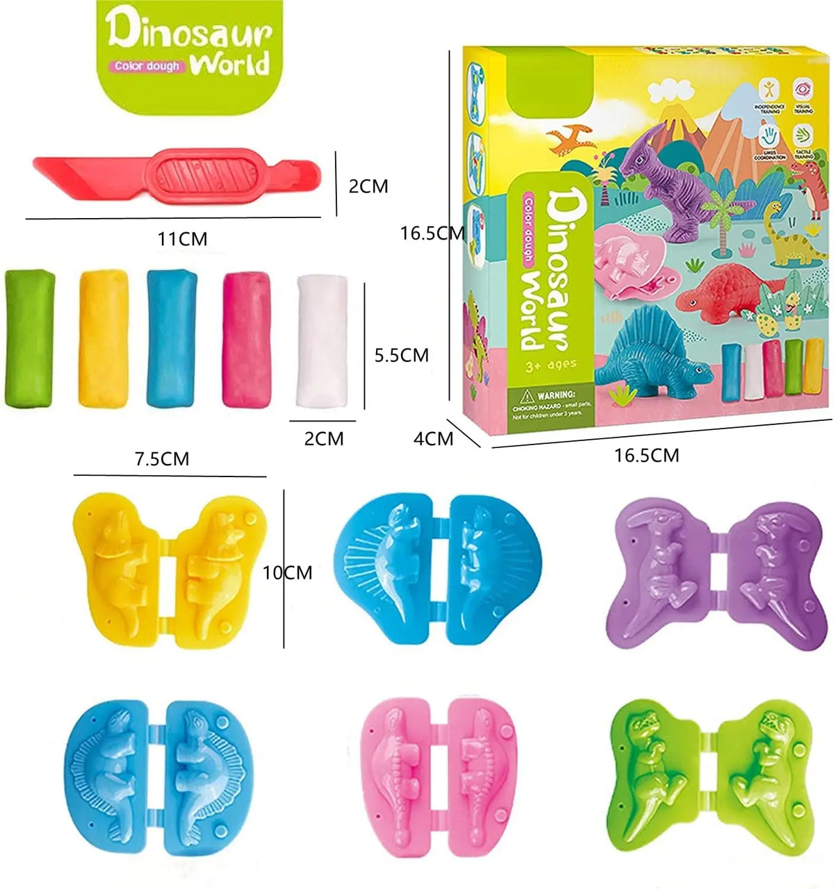Dinosaurier-Knete-Set mit Formen