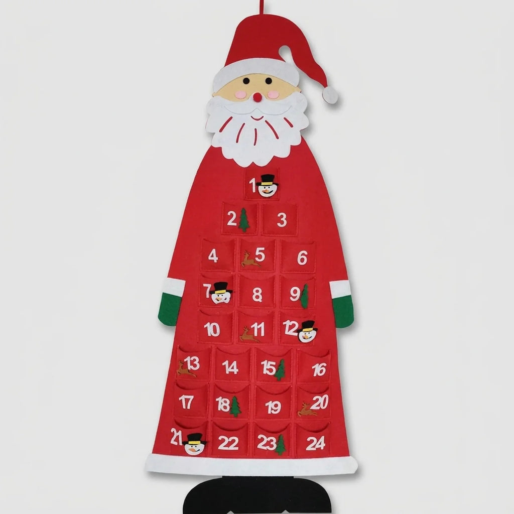 Filz-Weihnachtsbaum-Adventskalender mit Lichterkette