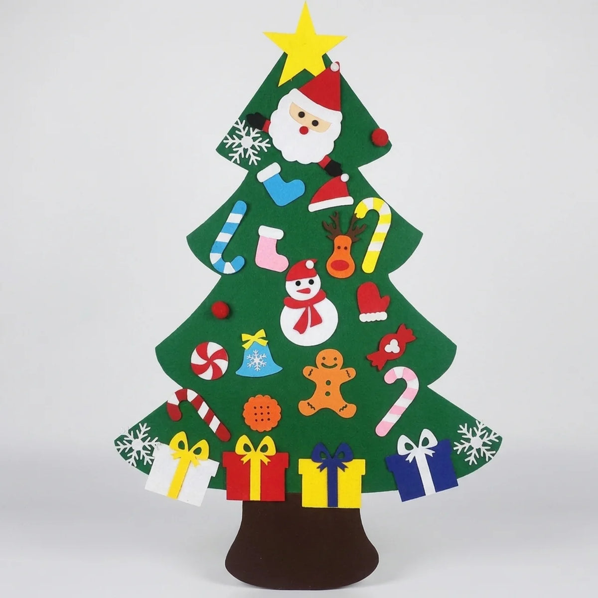 Filz-Weihnachtsbaum-Adventskalender mit Lichterkette