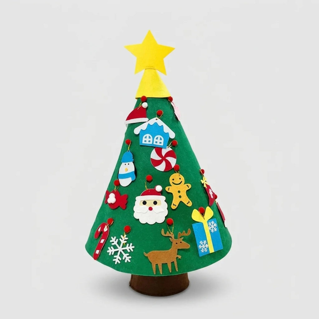 Filz-Weihnachtsbaum-Adventskalender mit Lichterkette
