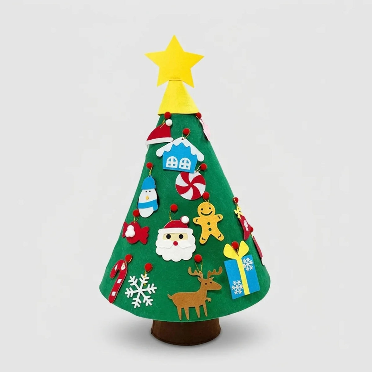 Filz-Weihnachtsbaum-Adventskalender mit Lichterkette