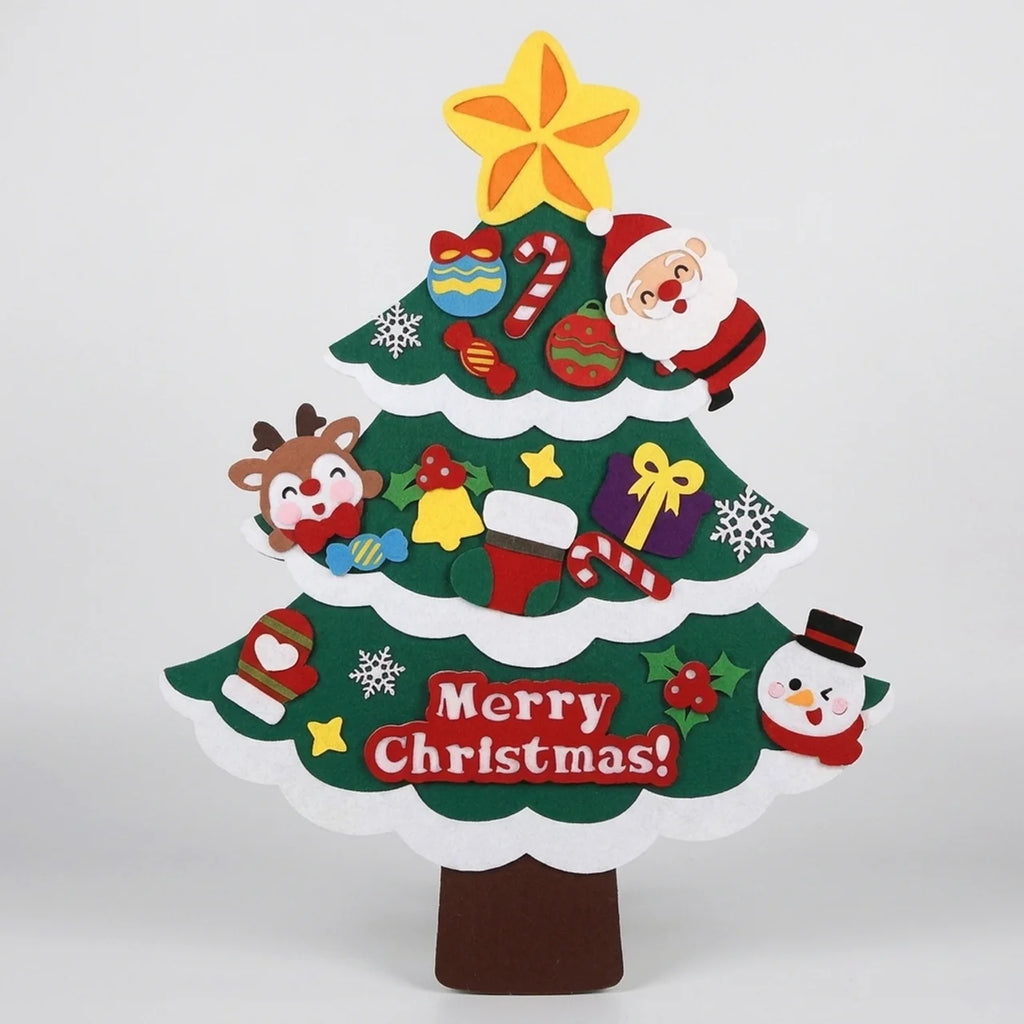 Filz-Weihnachtsbaum-Adventskalender mit Lichterkette