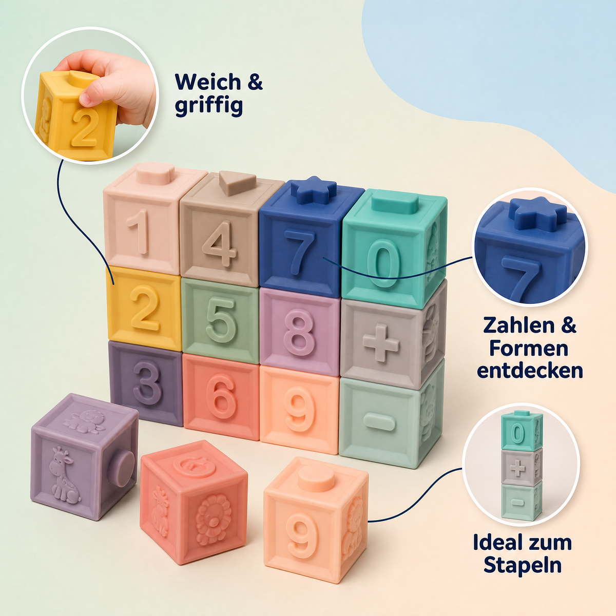 Weiche Gummi-Bausteine