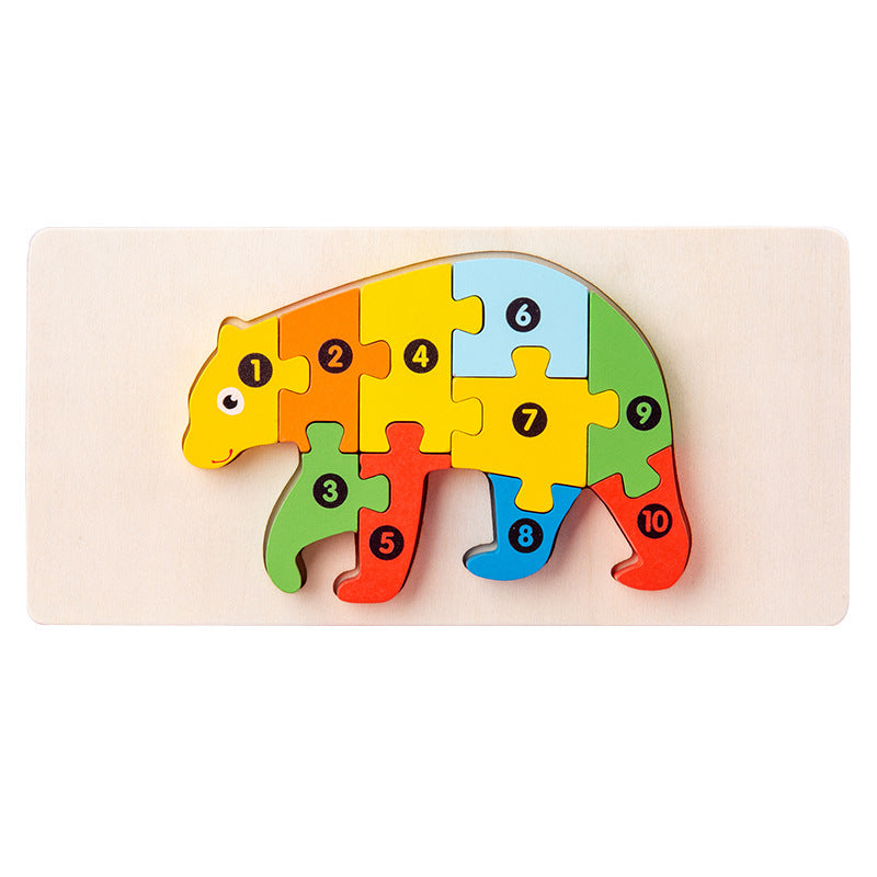 Holz-3D-Tier-Puzzle