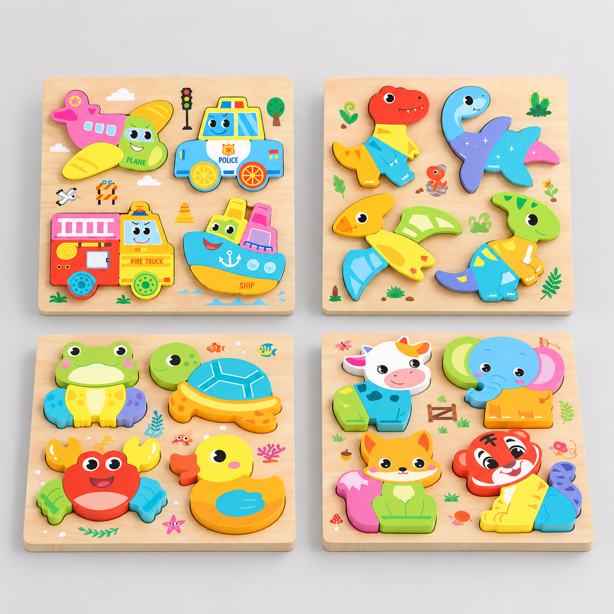 Holz 4-in-1 Puzzlebrett