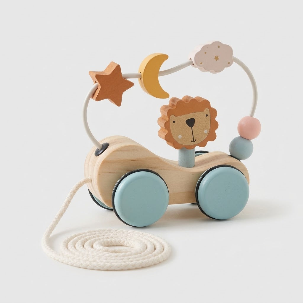Holz-Anhänger zum Ziehen für Babys