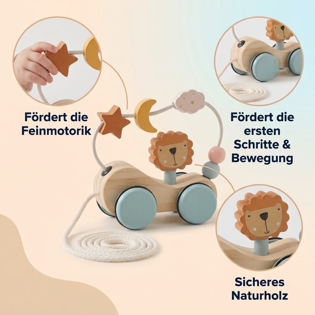 Holz-Anhänger zum Ziehen für Babys