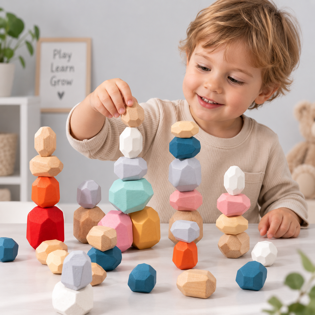 Holz-Balancesteine-Set