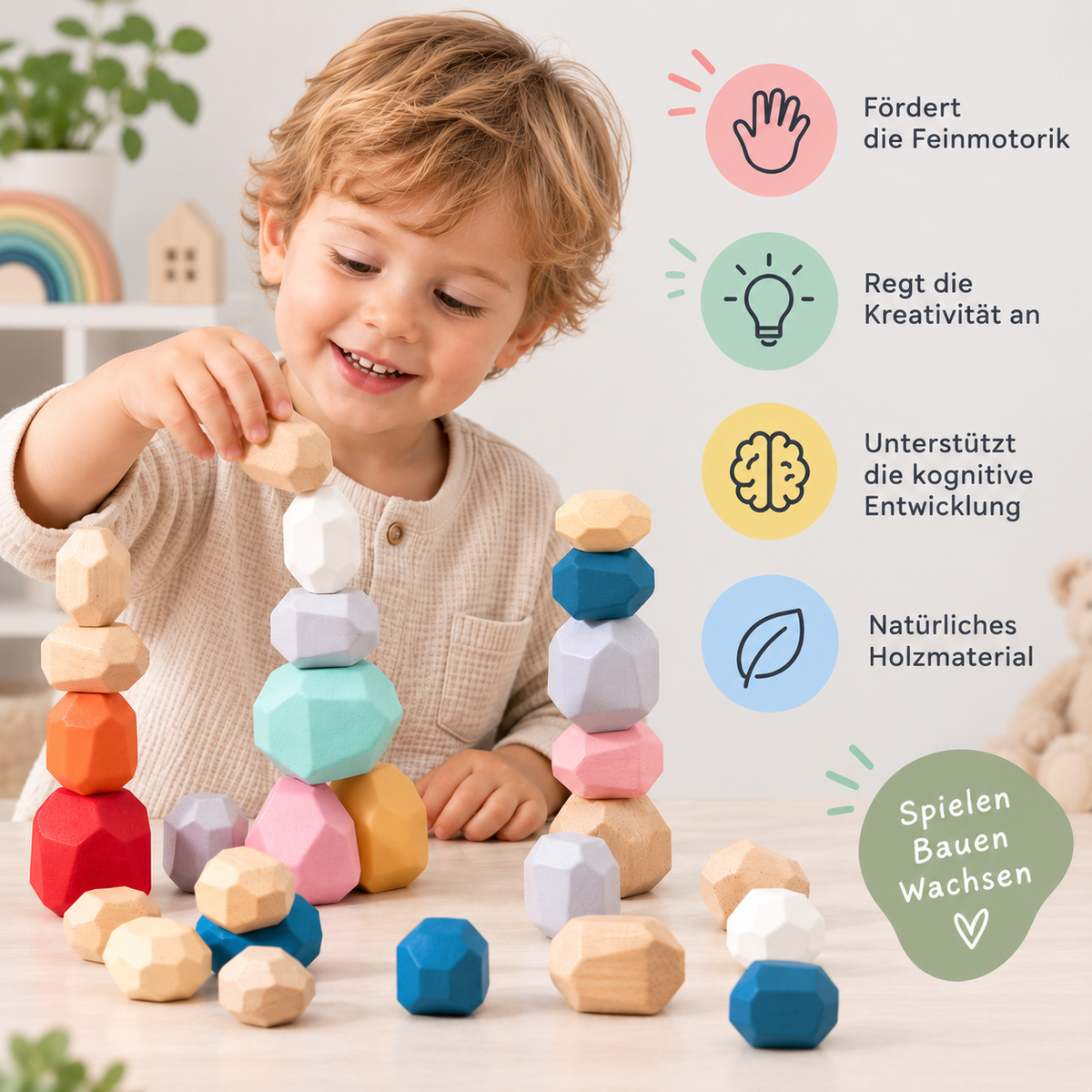 Holz-Balancesteine-Set
