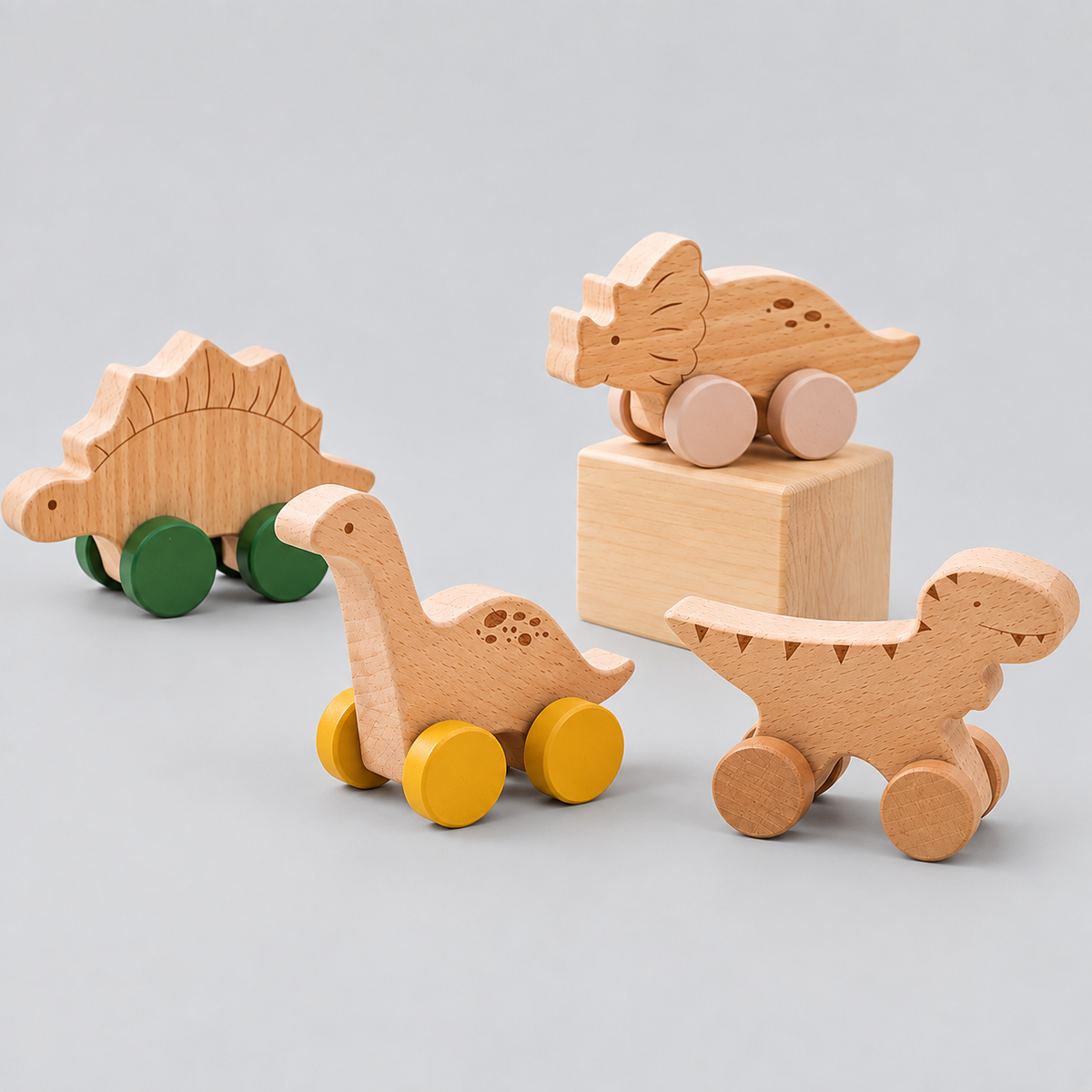 Holz-Dino-Schwungrad-Spielzeug