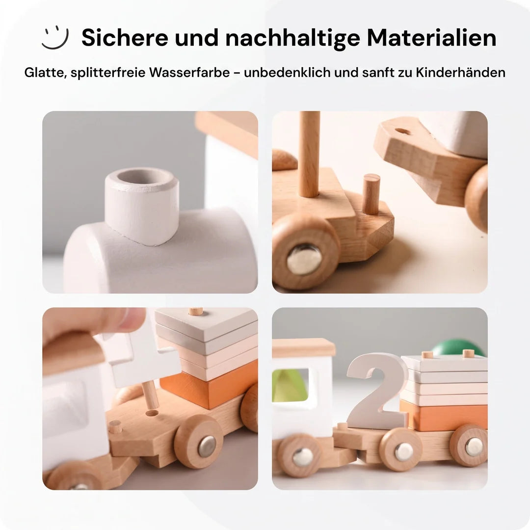 Holz-Geburtstagszug mit Zahlen