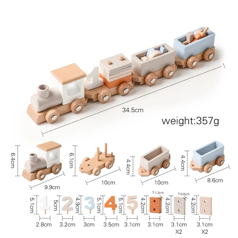 Holz-Geburtstagszug mit Zahlen