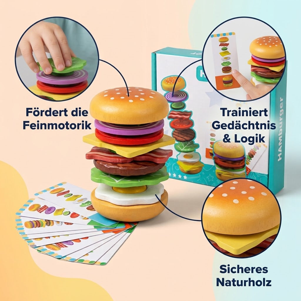 Holz-Hamburger Stapelspiel