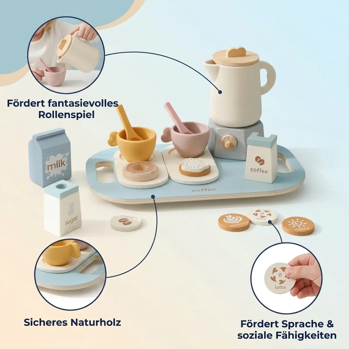 Holz-Kanne & Tasse Rollenspielset