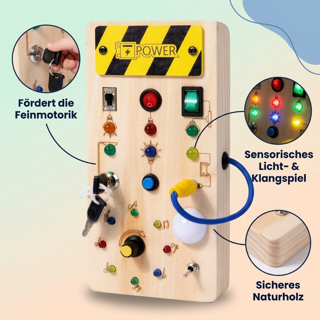 Holz-LED-Sinnes-Beschäftigungsbrett