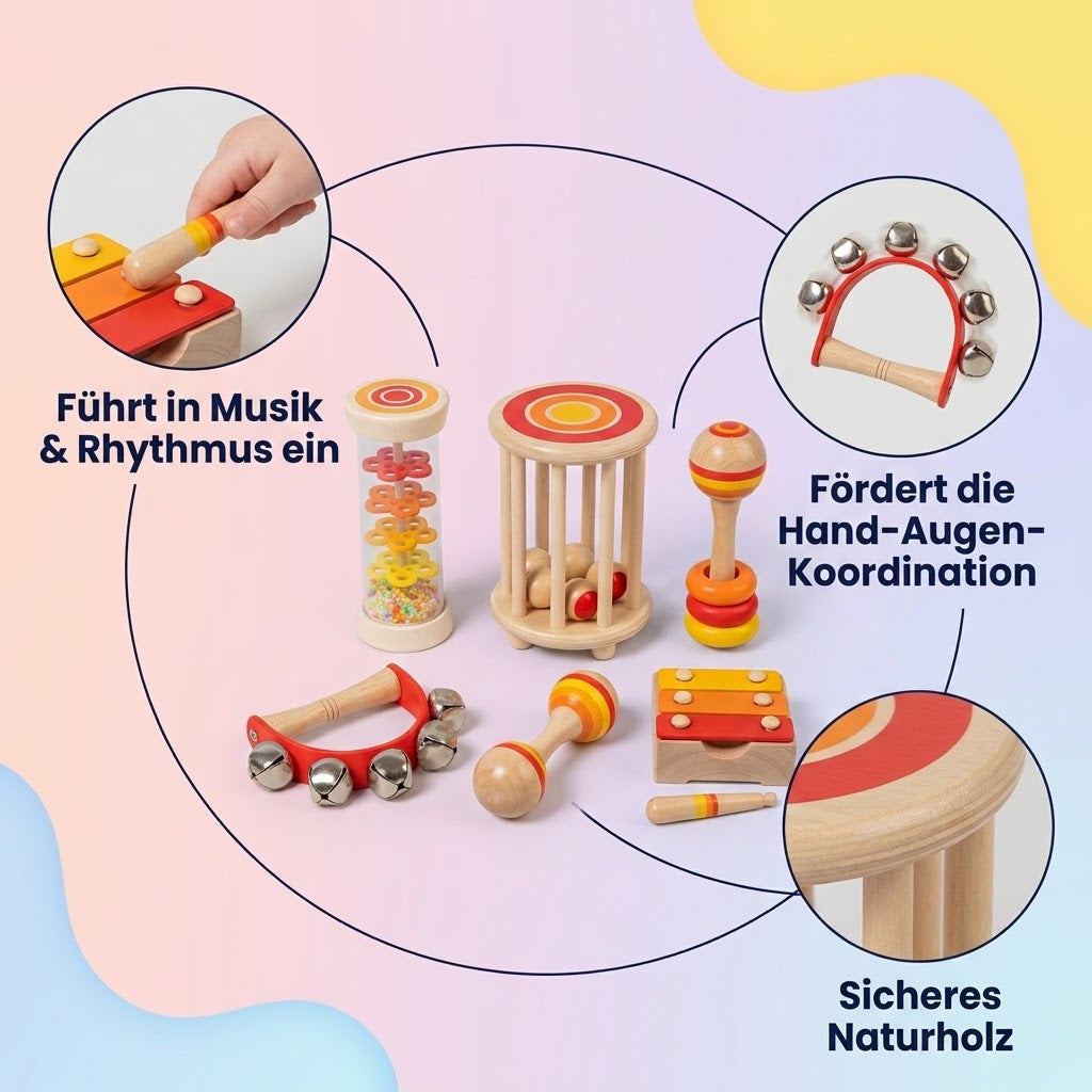 Holz-Musikinstrumente-Set für Babys
