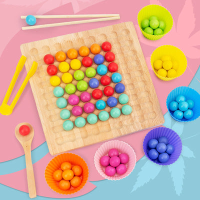 Holz-Perlen-Klemm-Strategiespiel-Set