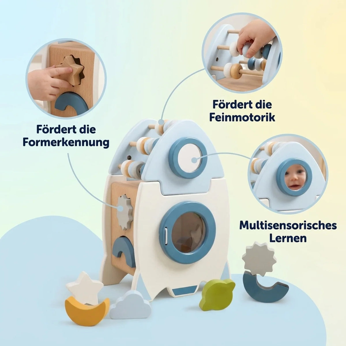 Holz-Raketen-Aktivitätswürfel