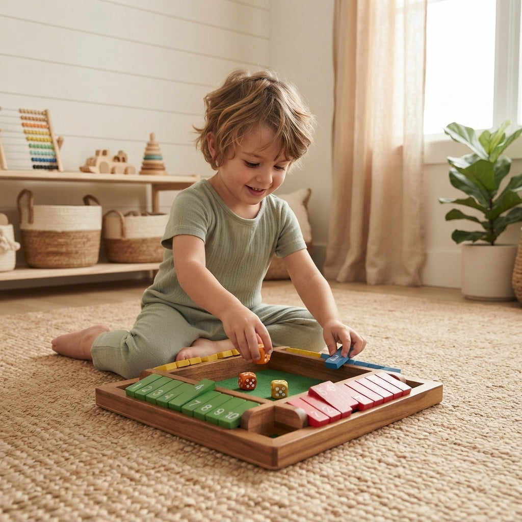 Holz-Shut-the-Box Würfelspiel