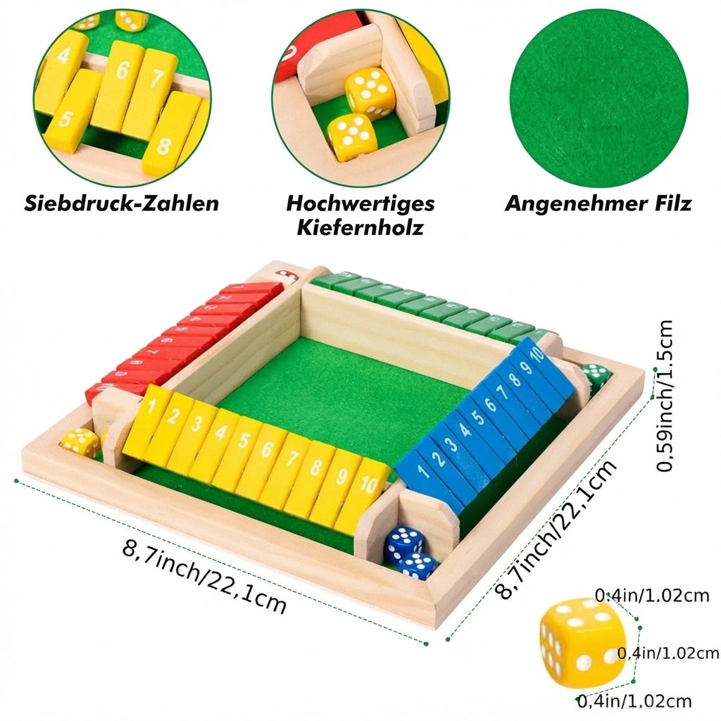Holz-Shut-the-Box Würfelspiel