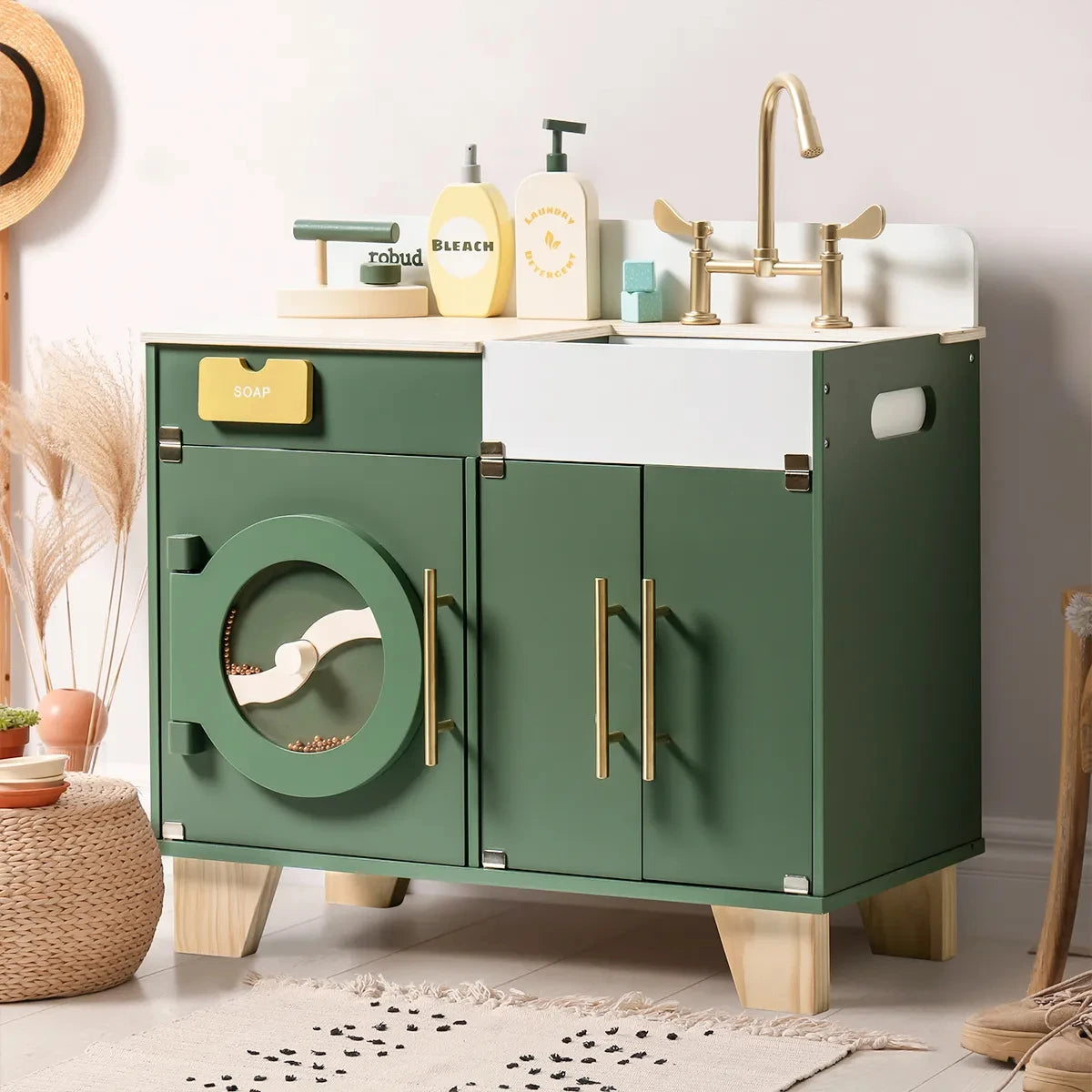 Holz-Spielküche im Vintage-Look