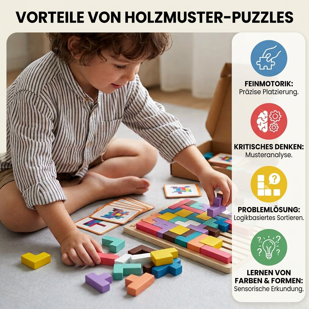 Holz-Tetris-Tierpuzzle