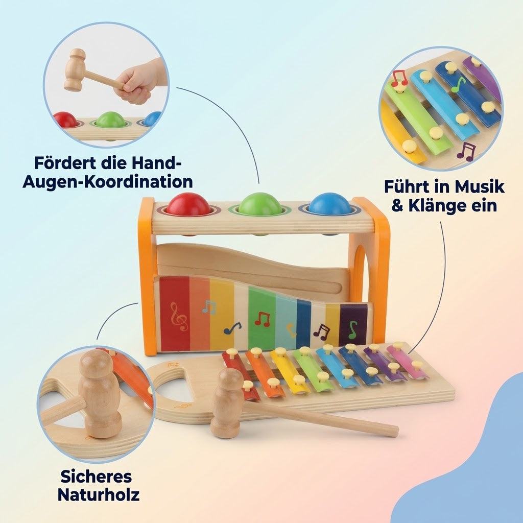 Holz-Xylophon & Kugel-Klopfspielzeug
