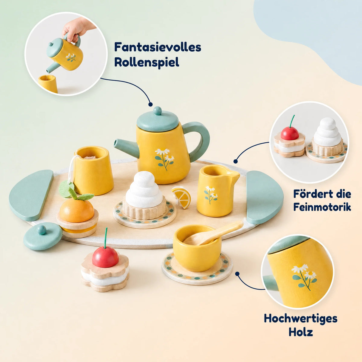 Holz-Teeservice Küchenspielset