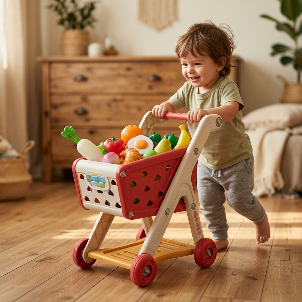Kinder-Einkaufswagen Rollenspielset