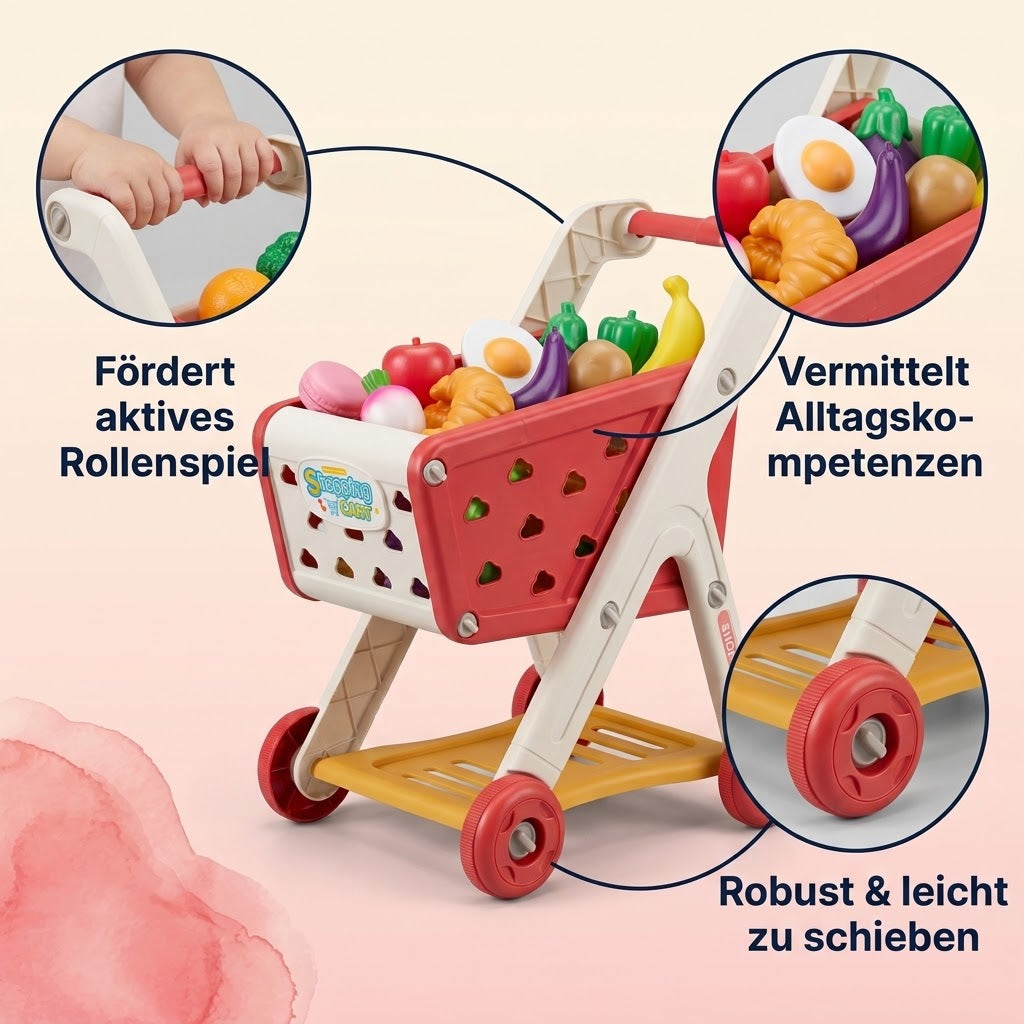 Kinder-Einkaufswagen Rollenspielset