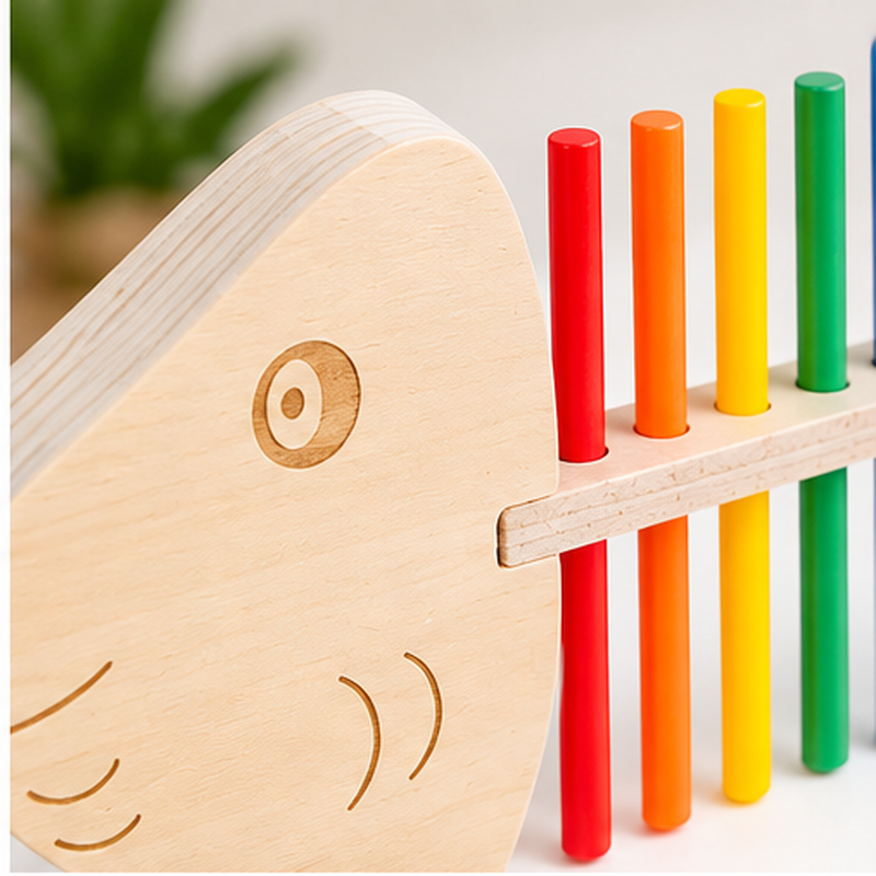 Montessori Fischgräten-Farbzuordnungsspiel