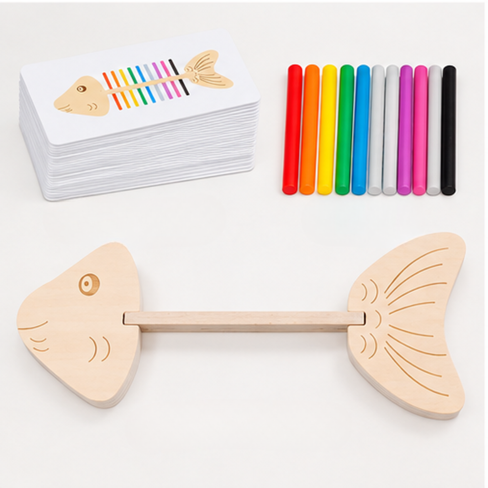 Montessori Fischgräten-Farbzuordnungsspiel