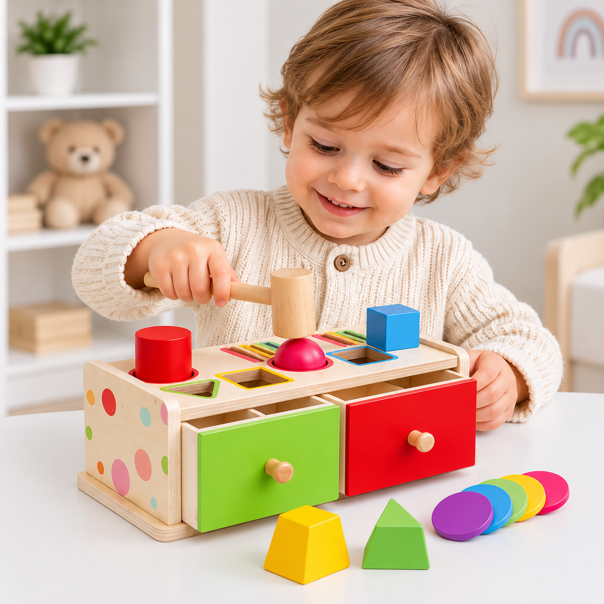 Montessori Formen-Münzbox