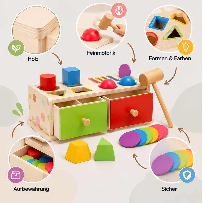 Montessori Formen-Münzbox