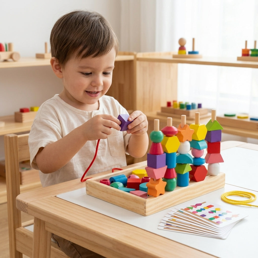 Montessori Geometrie-Perlen-Säulen-Set