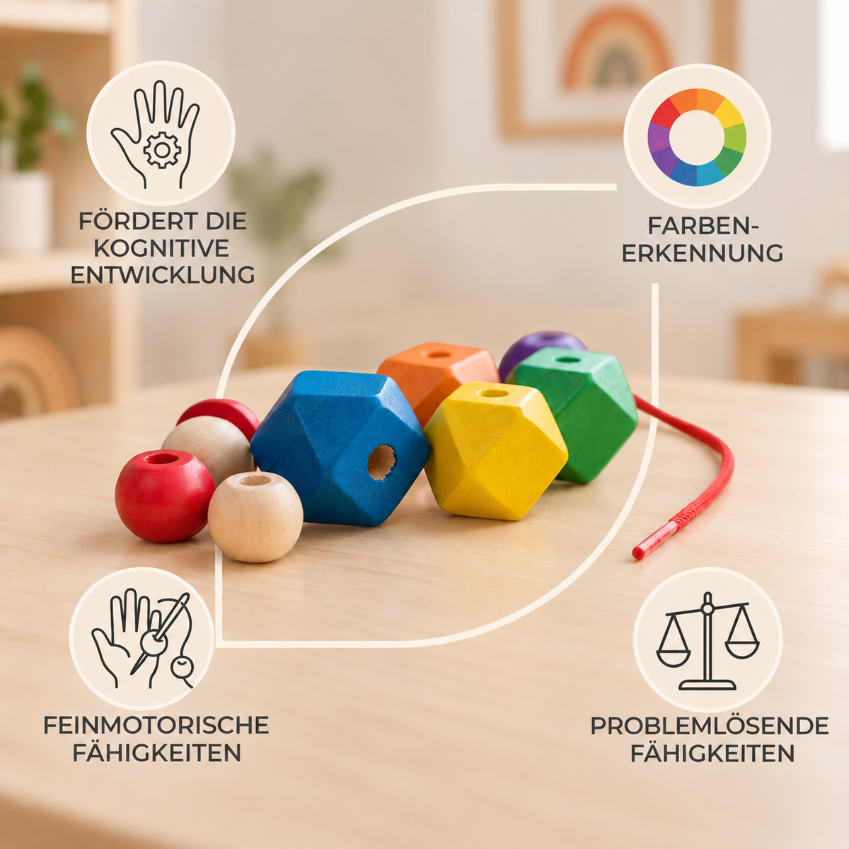 Montessori Geometrie-Perlen-Säulen-Set